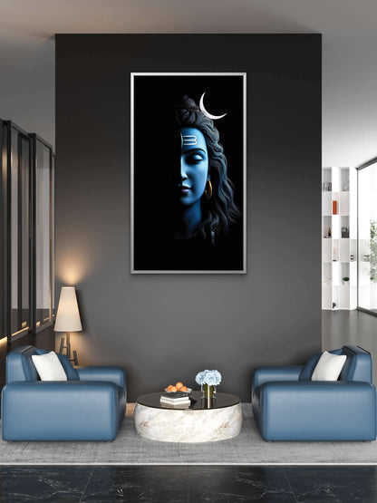 Shivaa-Luxurious-Spiritual & Mindful 3D Textured Wall Art | UV Printed Embossed Canvas Wall Frame for Prayer room ,Meditation Space