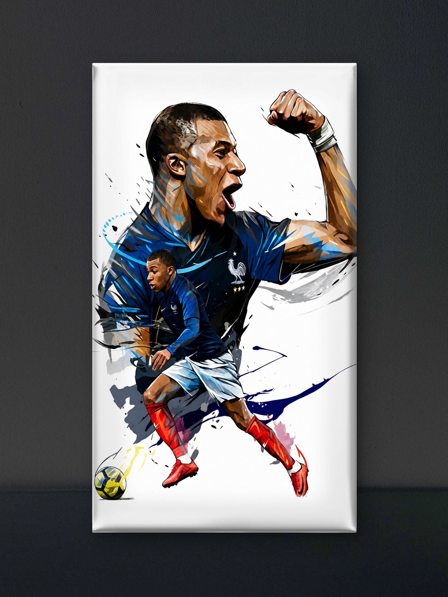 Mbappé-Luxurious-Lifestyle & Hobbies 3D Textured Wall Art | UV Printed Embossed Canvas Wall Frame for Home Decor,living Room