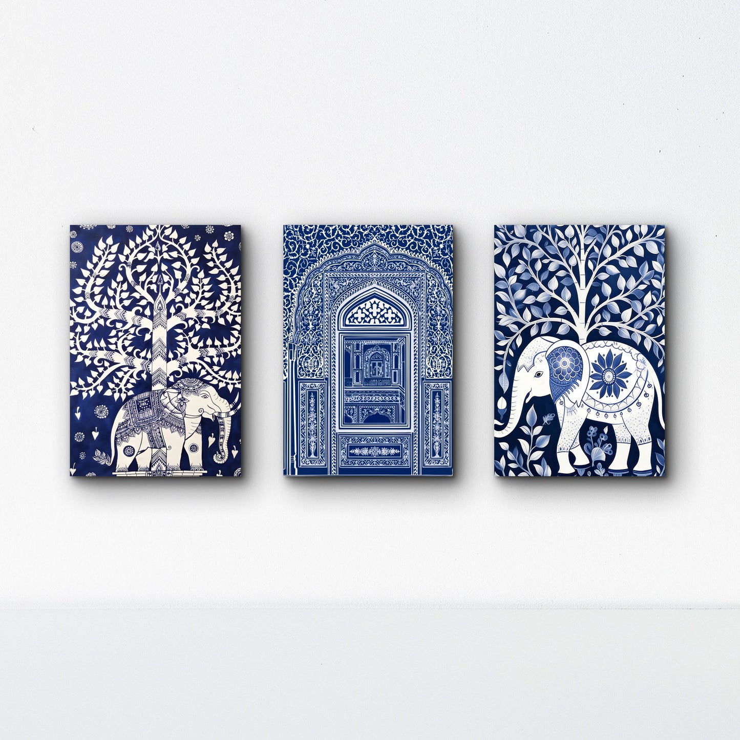 Mughal/Rajasthani architectural and botanical motifs-luxury-3D Textured Wall Art | UV Embossed Canvas Wall Frame for Home decor
