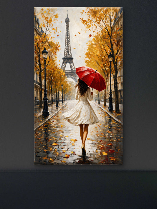 Autumn in Paris-Love & Togetherness -3D Textured Wall Art | UV Embossed Canvas Wall Frame for Home decor (Copy) (Copy)