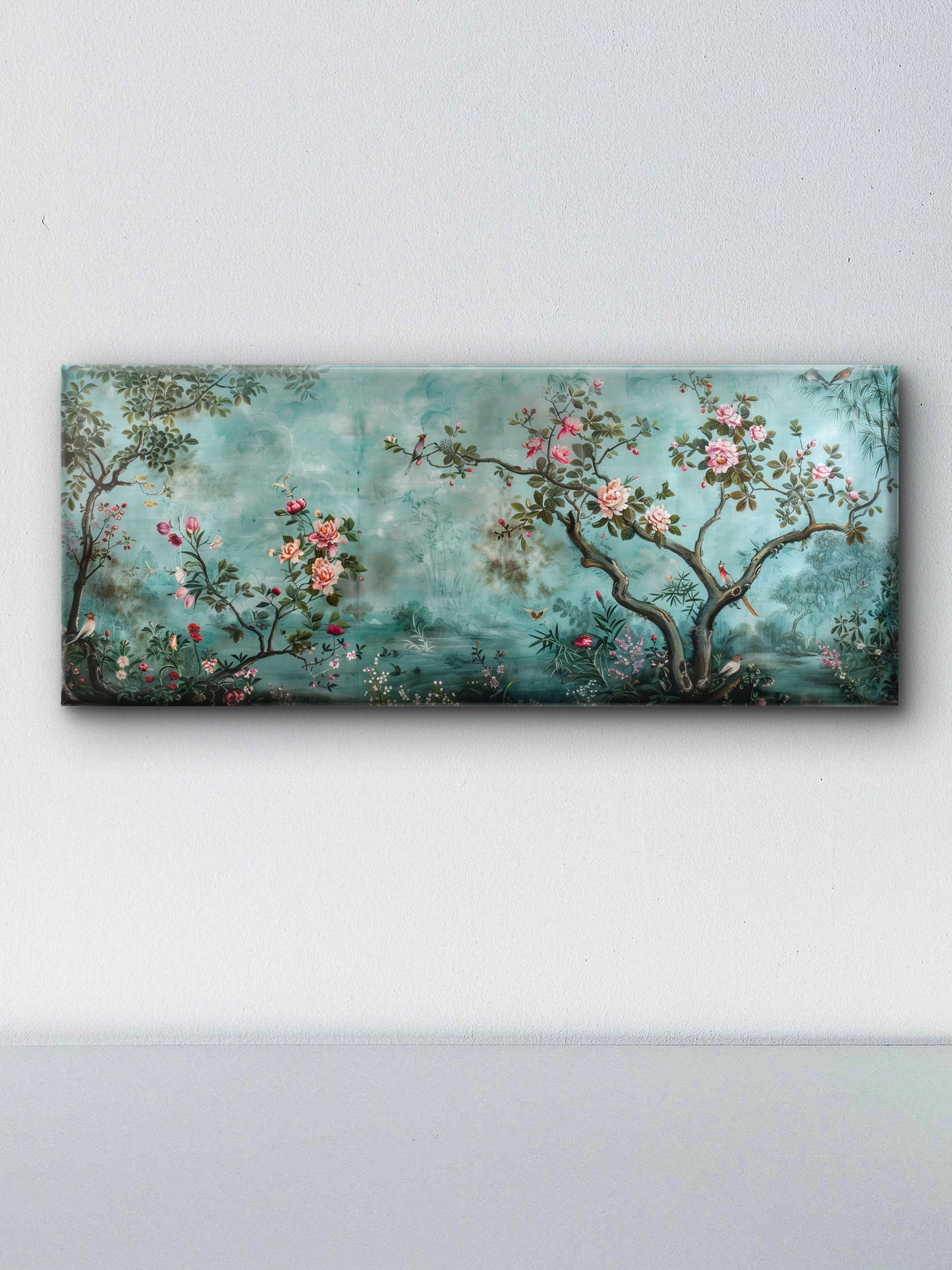 Tropical-Flower-foliage-decorate-with-wall-mural-Premium-Floral & Botanical-3D Textured Wall Art | UV Embossed Canvas Wall Frame for home decor and bed room