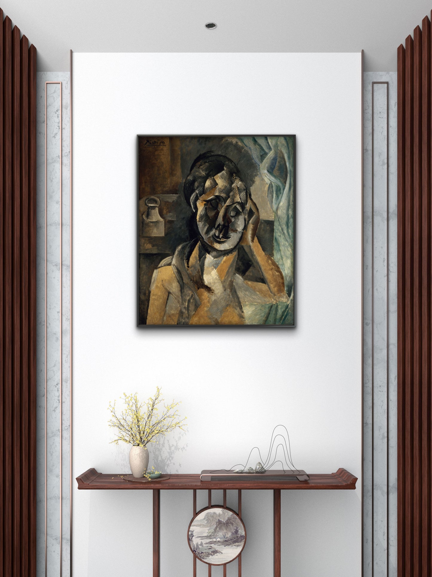 Pablo_Picasso_Woman-Luxurious-Modern Art & Abstract| 3D Textured Wall Art | UV Printed Embossed Canvas Wall Frame for Office,Meditation Space