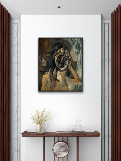 Pablo_Picasso_Woman-Luxurious-Modern Art & Abstract| 3D Textured Wall Art | UV Printed Embossed Canvas Wall Frame for Office,Meditation Space