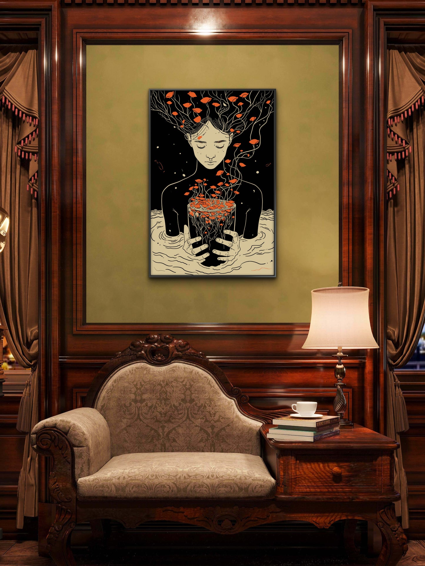Mind exploration graphic design of a woman-Luxurious-Modern Art & Abstract| 3D Textured Wall Art | UV Printed Embossed Canvas Wall Frame for Office,Meditation Space