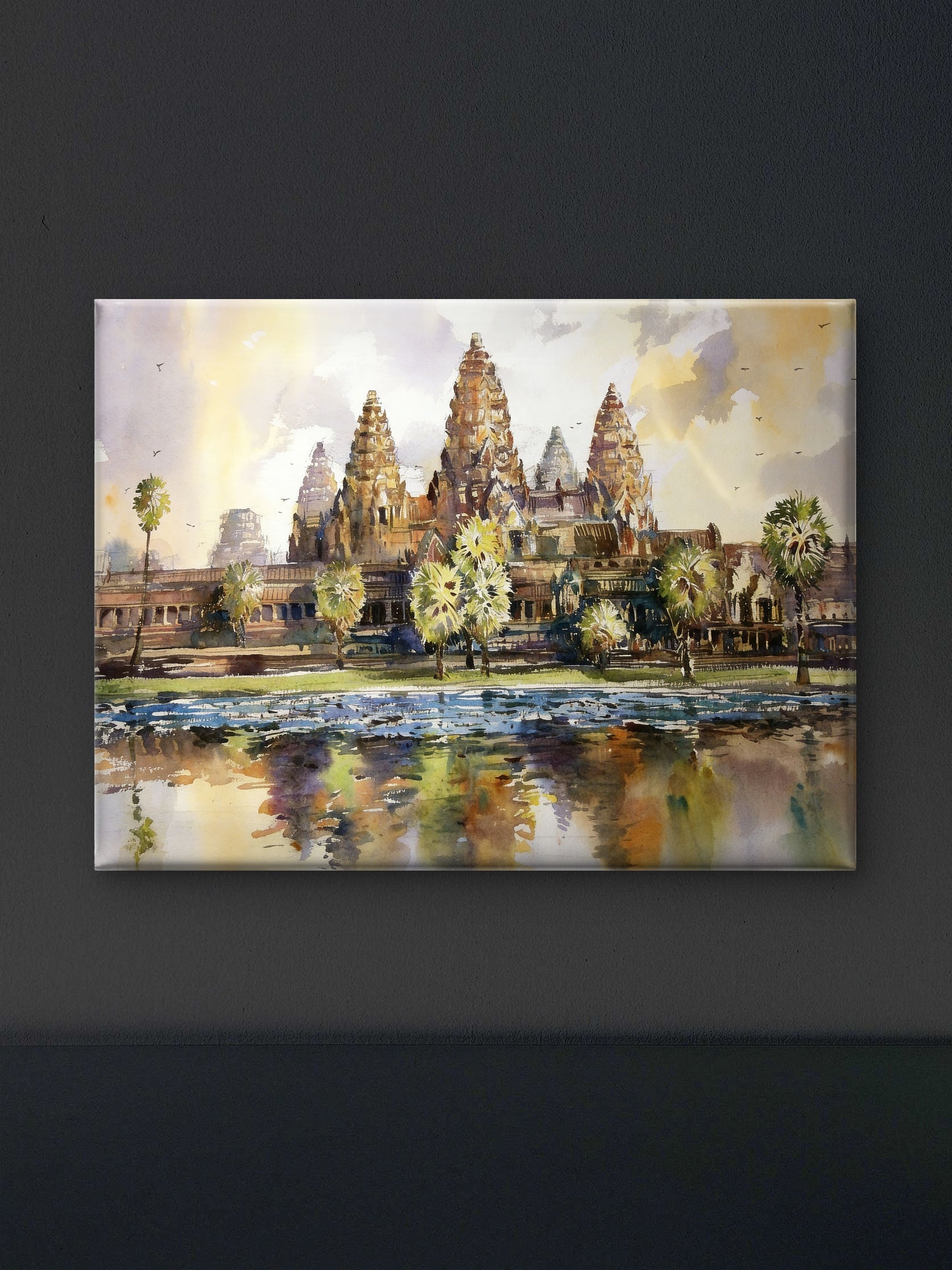 Reflections of an Ancient Empire-Luxurious-Spiritual & Mindful 3D Textured Wall Art | UV Printed Embossed Canvas Wall Frame for Prayer room ,Meditation Space