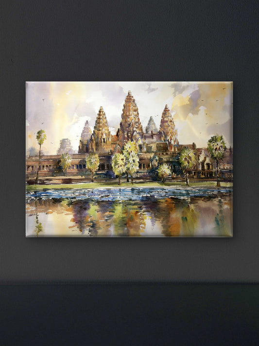 Reflections of an Ancient Empire-Luxurious-Spiritual & Mindful 3D Textured Wall Art | UV Printed Embossed Canvas Wall Frame for Prayer room ,Meditation Space