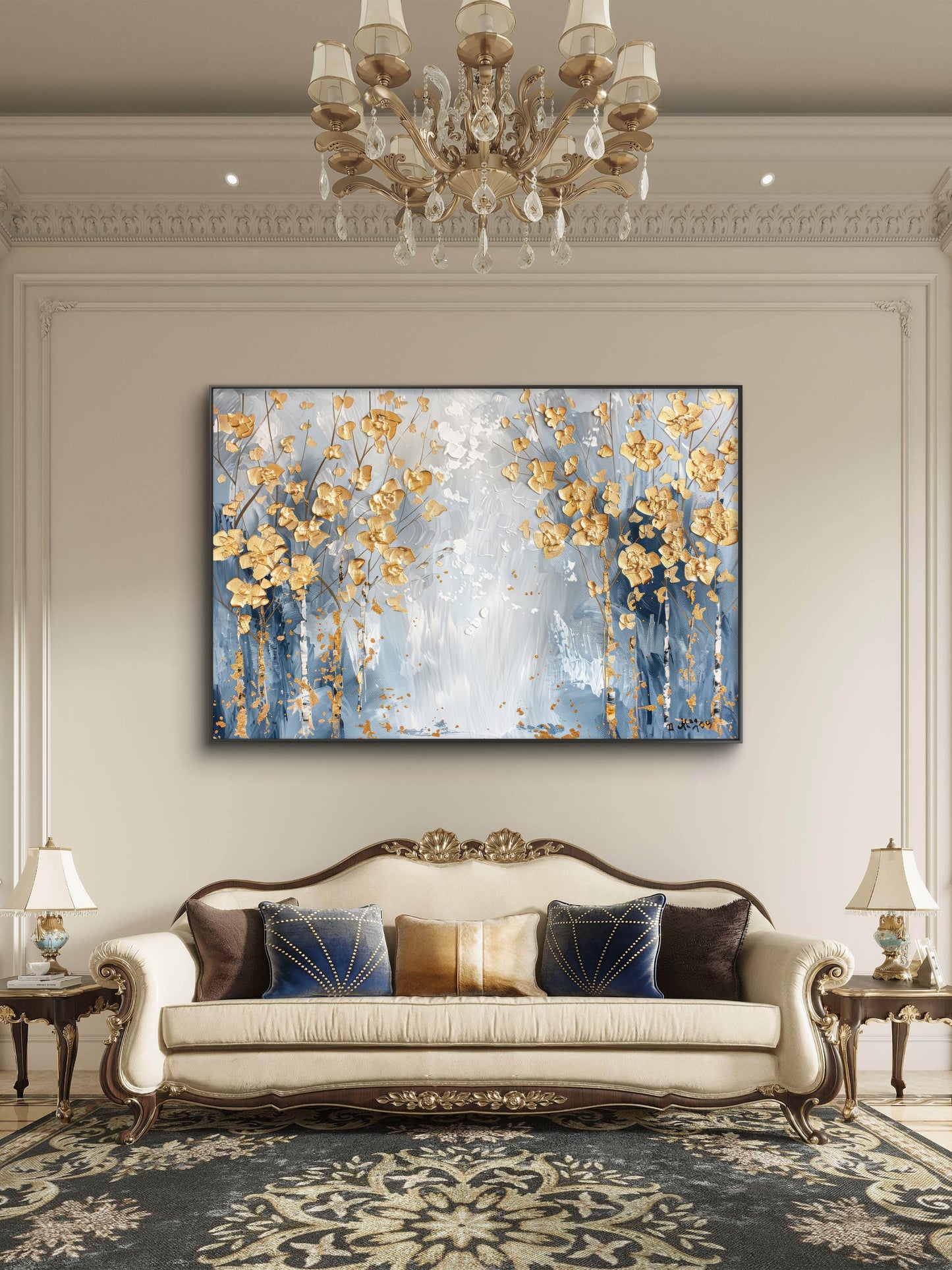 modern-abstract-FLower-Luxury-Floral & Botanical-3D Textured Wall Art | UV Embossed Canvas Wall Frame for Living room and bed room