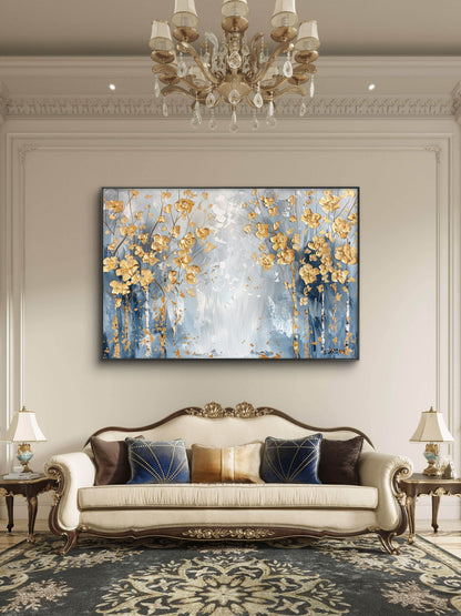 modern-abstract-FLower-Luxury-Floral & Botanical-3D Textured Wall Art | UV Embossed Canvas Wall Frame for Living room and bed room