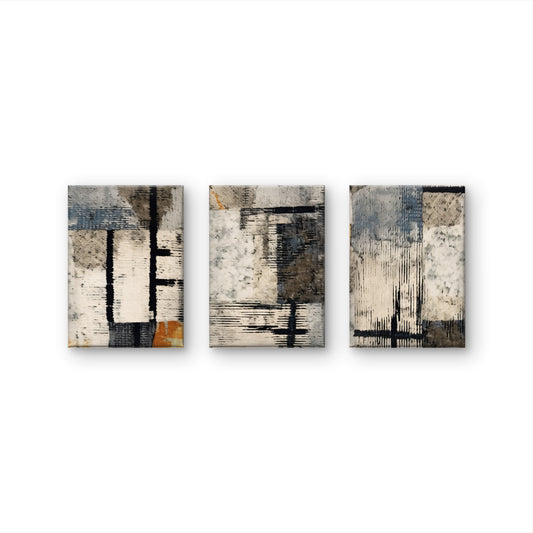A set of three Abstract wall art pieces-3D Textured Wall Art | UV Embossed Canvas Wall Frame for Home decor