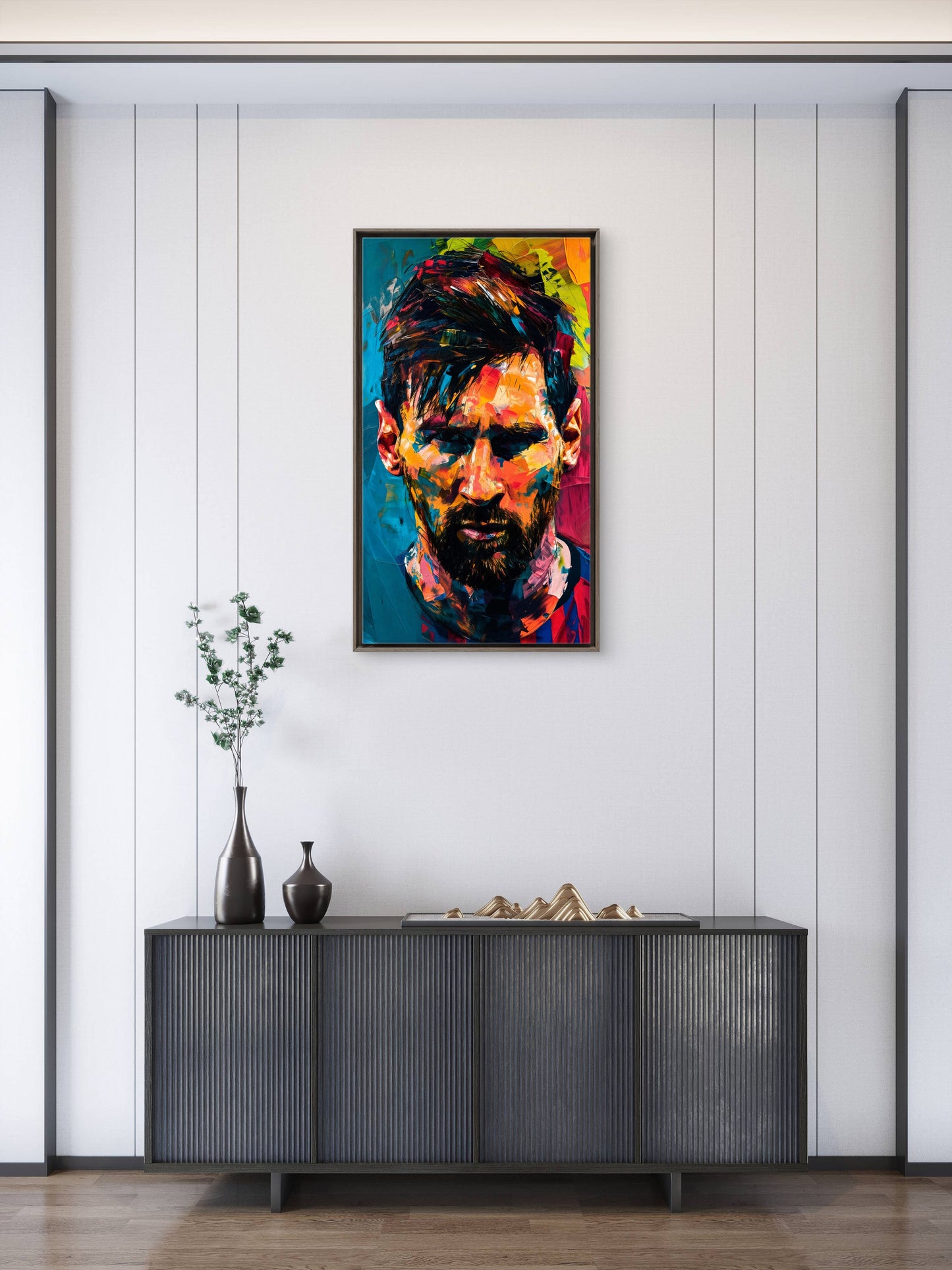 Lionel Messi-Luxurious-Lifestyle & Hobbies 3D Textured Wall Art | UV Printed Embossed Canvas Wall Frame for Home Decor,living Room
