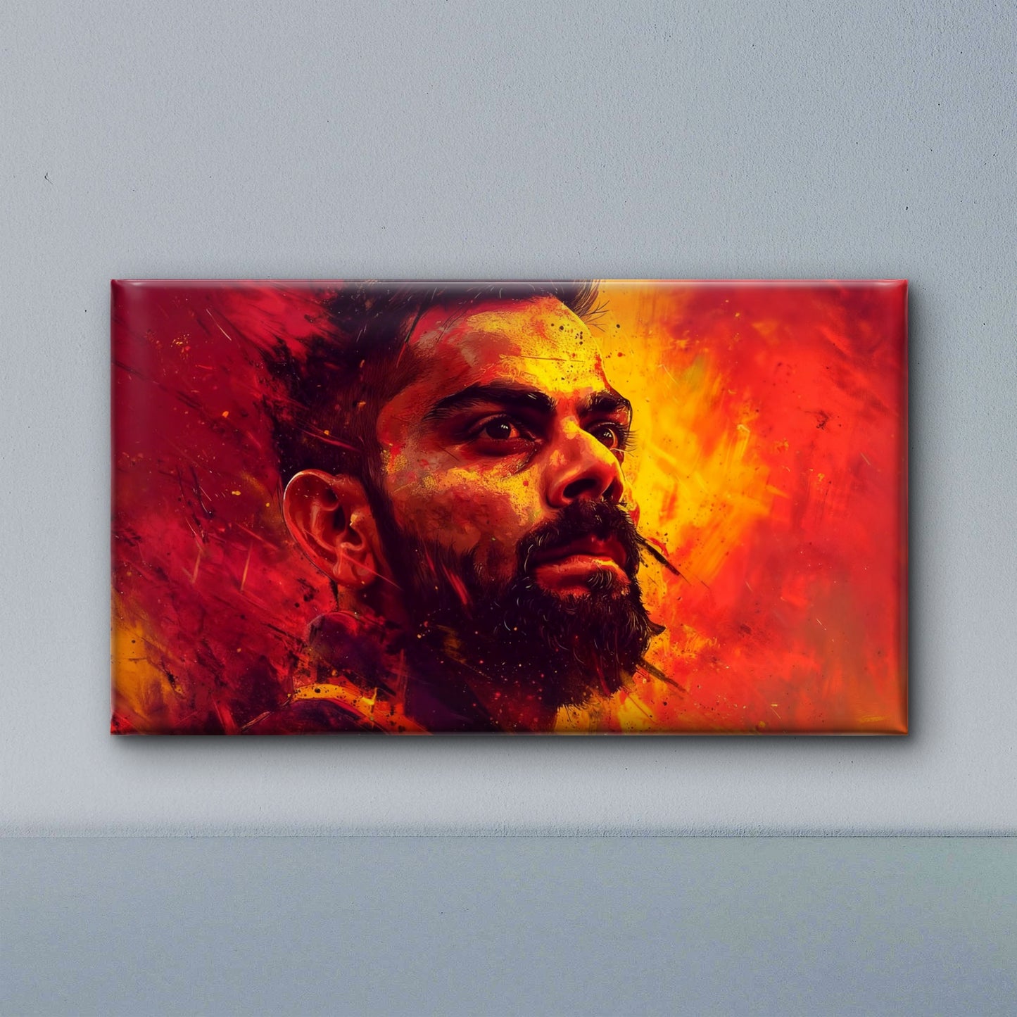 Virat Kohli Impasto Texture-Luxurious-Lifestyle & Hobbies-3D Textured Wall Art | UV Embossed Canvas Wall Frame for Kids room and Sports area