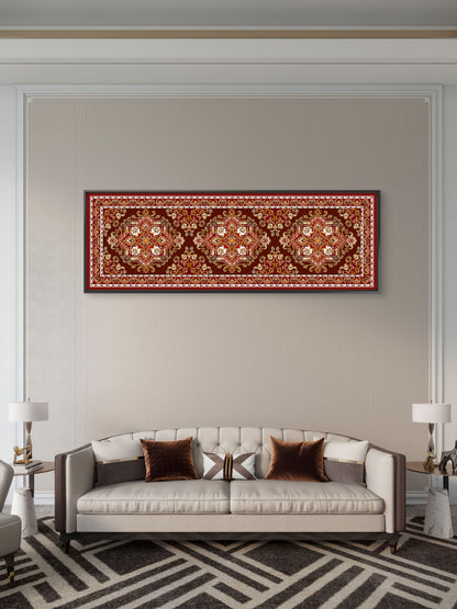 Decorative Pattern-Luxurious-Indian Culture &  Folk Art 3D Textured Wall Art | UV Printed Embossed Canvas Wall Frame for Home Decor,living Room