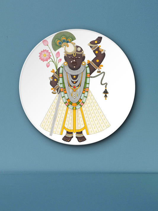 shrinathji in Pichwai-Luxurious | 3D Textured Wall Art | UV Printed Embossed Canvas Wall Frame for living room