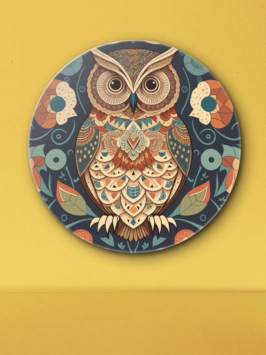 mandala_owl-Luxurious | 3D Textured Wall Art | UV Printed Embossed Canvas Wall Frame for living room,home decor