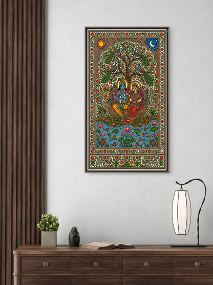 Divine Melody in Nature-Luxurious-Gods and Divine Art 3D Textured Wall Art | UV Printed Embossed Canvas Wall Frame for Home Decor,living Room