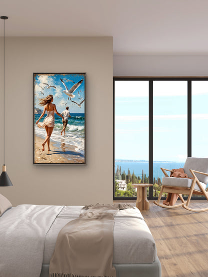 Ocean Melodies-Love & Togetherness -3D Textured Wall Art | UV Embossed Canvas Wall Frame for Home decor (Copy)