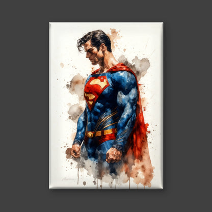 This powerful Superman captures a mood-Luxury-Kids & Whimsical-3D Textured Wall Art | UV Embossed Canvas Wall Frame for Kids room