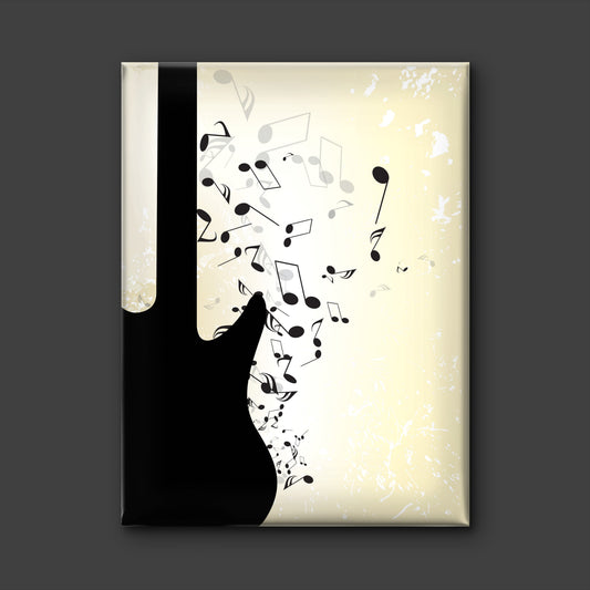 abstract-background-with-notes-Guitar-Luxurious-Lifestyle & Hobbies-3D Textured Wall Art | UV Embossed Canvas Wall Frame for Restaurant and workspace