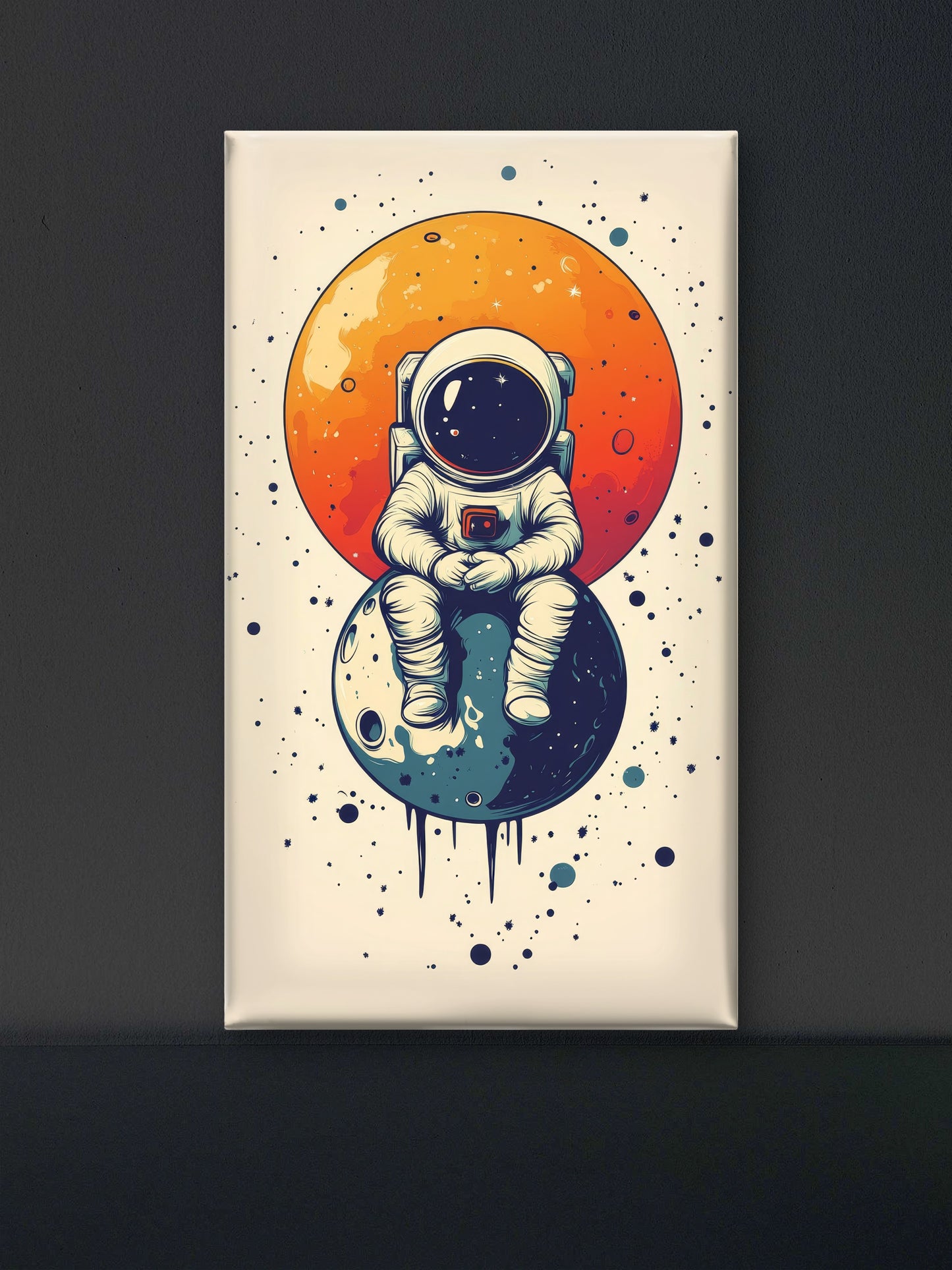 astronaut-Luxurious | 3D Textured Wall Art | UV Printed Embossed Canvas Wall Frame for living room,home decor