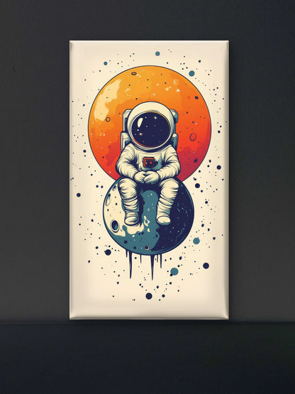 astronaut-Luxurious | 3D Textured Wall Art | UV Printed Embossed Canvas Wall Frame for living room,home decor