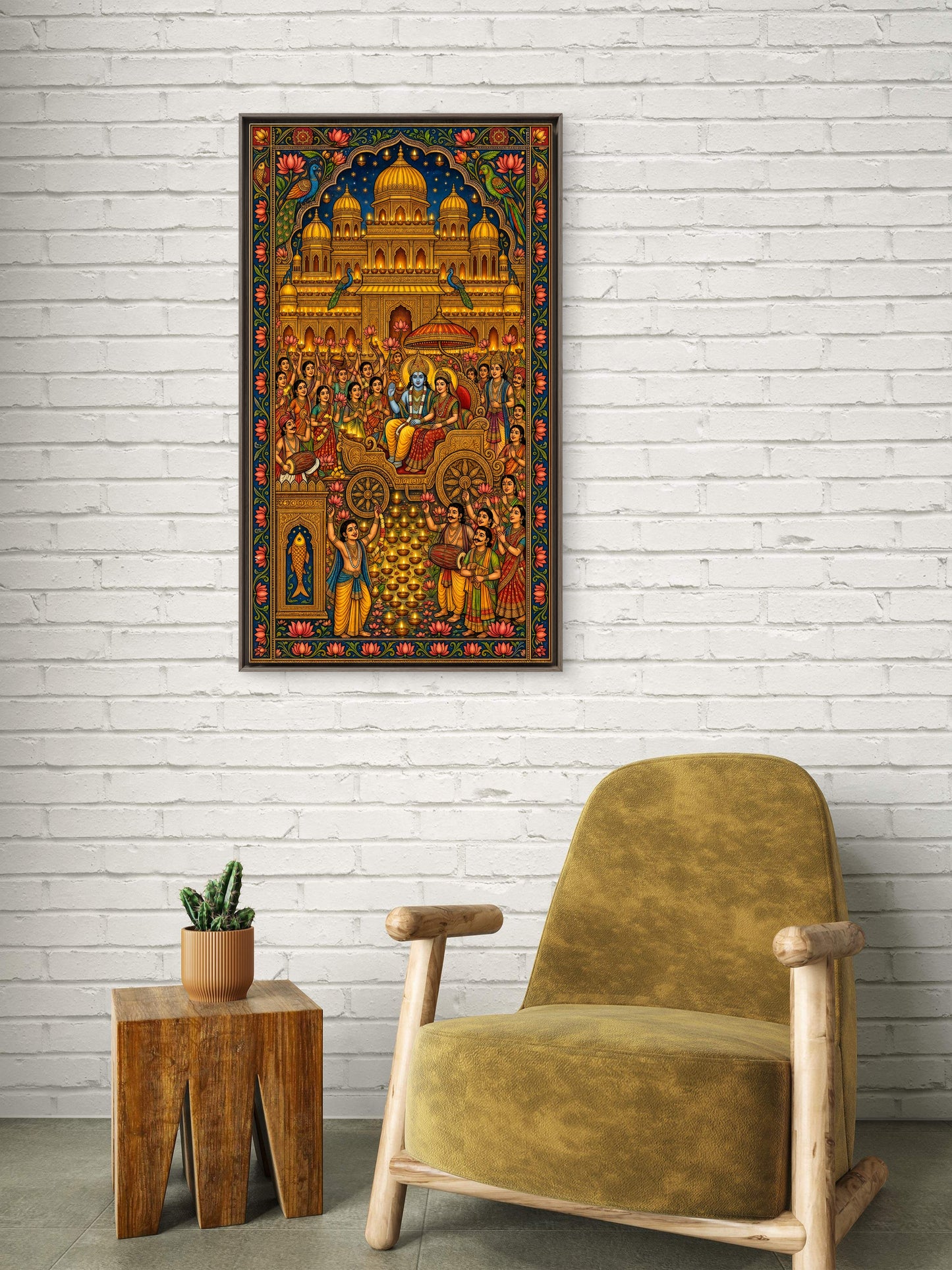 Divine Return and Celebration-Luxurious-Gods and Divine Art 3D Textured Wall Art | UV Printed Embossed Canvas Wall Frame for Home Decor,living Room