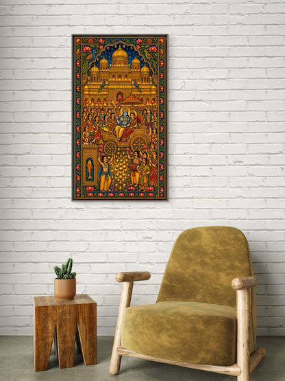 Divine Return and Celebration-Luxurious-Gods and Divine Art 3D Textured Wall Art | UV Printed Embossed Canvas Wall Frame for Home Decor,living Room