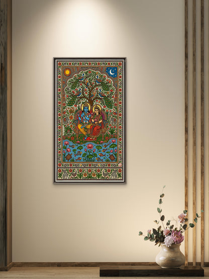 Divine Melody in Nature-Luxurious-Gods and Divine Art 3D Textured Wall Art | UV Printed Embossed Canvas Wall Frame for Home Decor,living Room