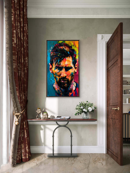 Lionel Messi-Luxurious-Lifestyle & Hobbies 3D Textured Wall Art | UV Printed Embossed Canvas Wall Frame for Home Decor,living Room
