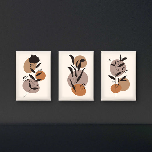 floral_line_art_composition_with_organic_shapes-luxury-3D Textured Wall Art | UV Embossed Canvas Wall Frame for Home decor