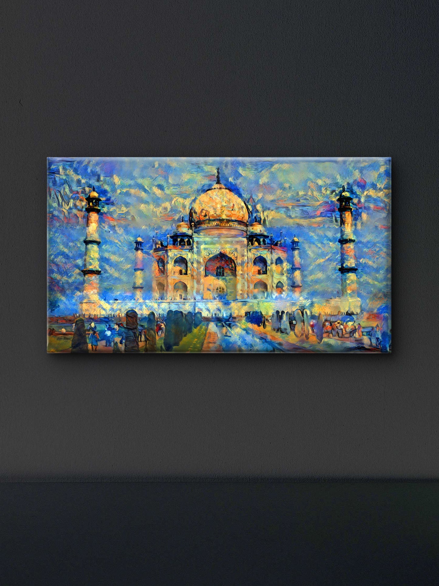 artwork-taj-mahal-india-Luxurious-Indian Culture &  Folk Art 3D Textured Wall Art | UV Printed Embossed Canvas Wall Frame for Home Decor,living Room