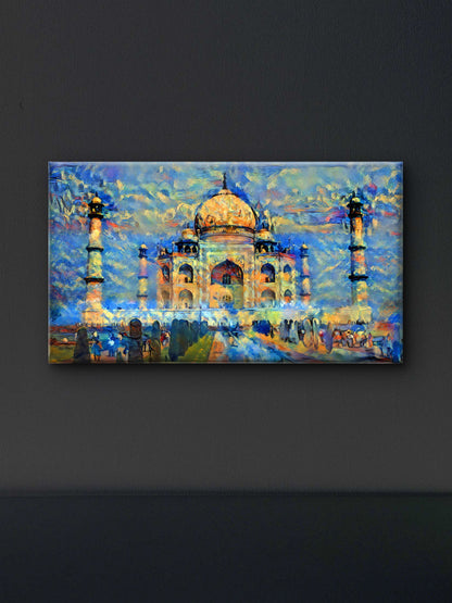 artwork-taj-mahal-india-Luxurious-Indian Culture &  Folk Art 3D Textured Wall Art | UV Printed Embossed Canvas Wall Frame for Home Decor,living Room