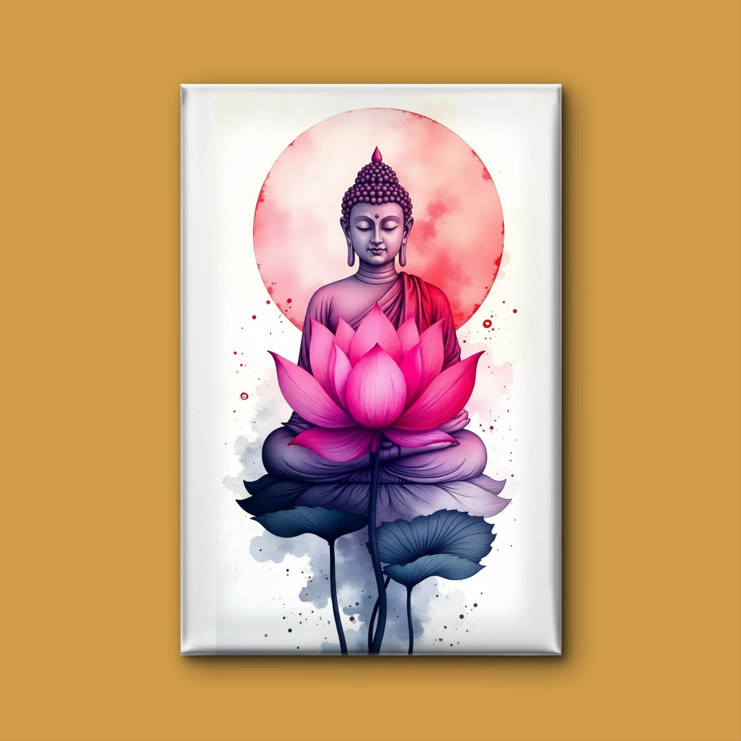 BUDHHA-Luxurious-Serenity & Wellness-3D Textured Wall Art | UV Embossed Canvas Wall Frame for Meditation Space