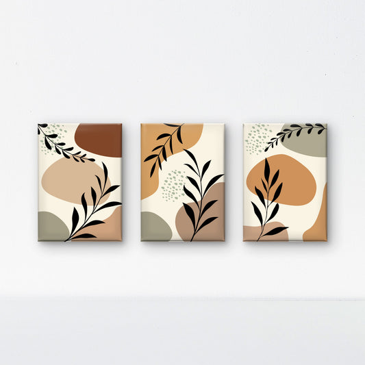 abstract-boho-botanical-wall-art-prints-set-3-3D Textured Wall Art | UV Embossed Canvas Wall Frame for Home decor
