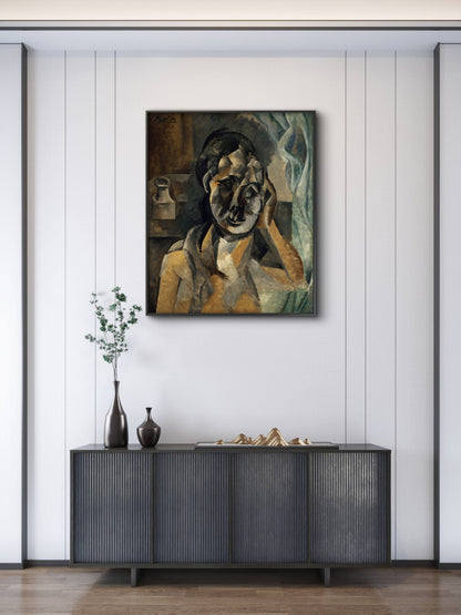 Pablo_Picasso_Woman-Luxurious-Modern Art & Abstract| 3D Textured Wall Art | UV Printed Embossed Canvas Wall Frame for Office,Meditation Space