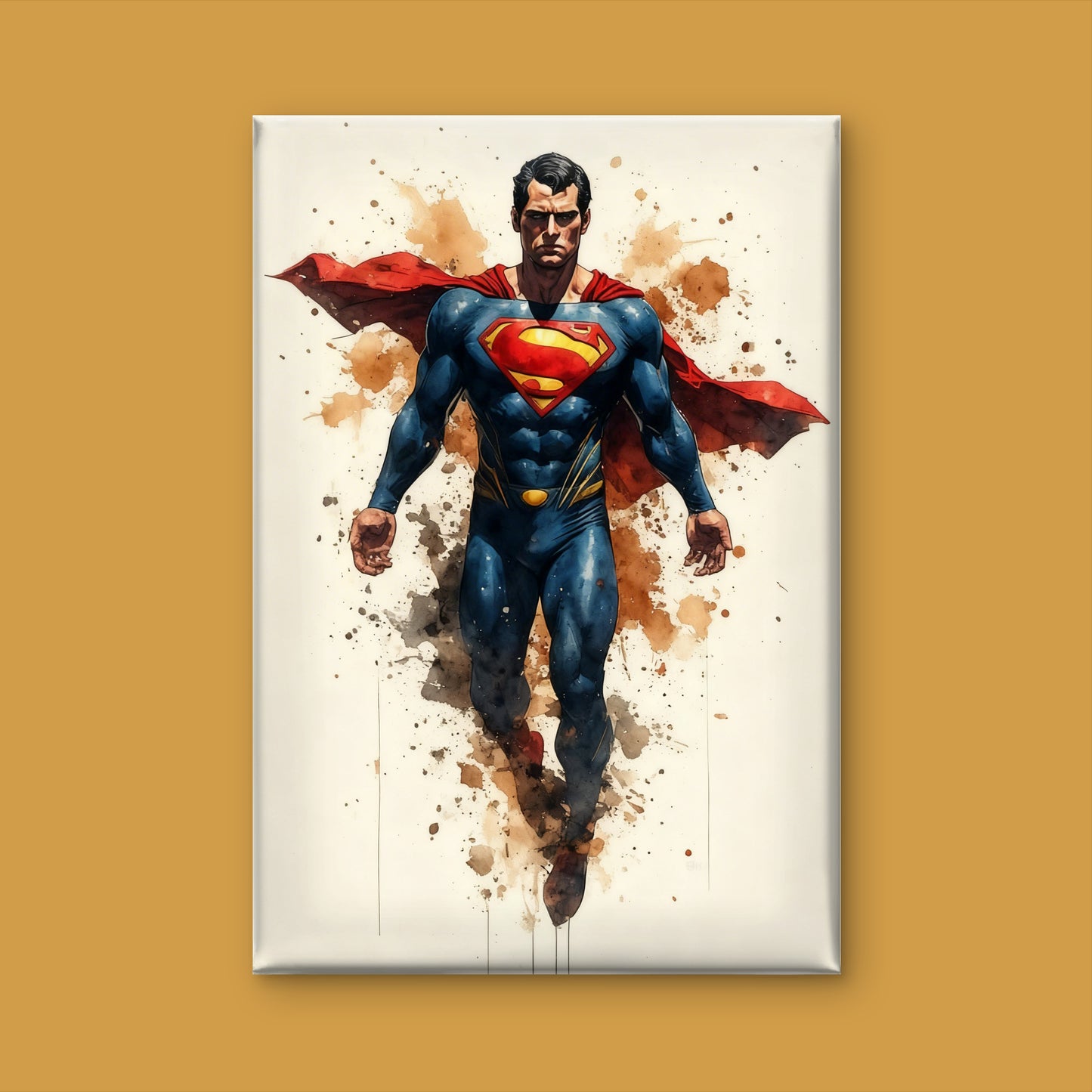 This powerful, abstract-style portrait of Wonderman-Premium-Kids & Whimsical-3D Textured Wall Art | UV Embossed Canvas Wall Frame for Kids room