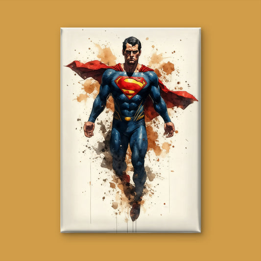 This powerful, abstract-style portrait of Wonderman-Premium-Kids & Whimsical-3D Textured Wall Art | UV Embossed Canvas Wall Frame for Kids room