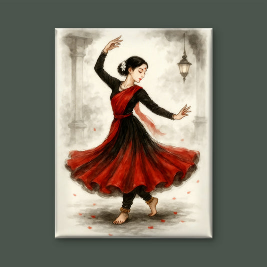 Kathak Dancer - Luxurious-Lifestyle & Hobbies-3D Textured Wall Art | UV Embossed Canvas Wall Frame for Living room and studio