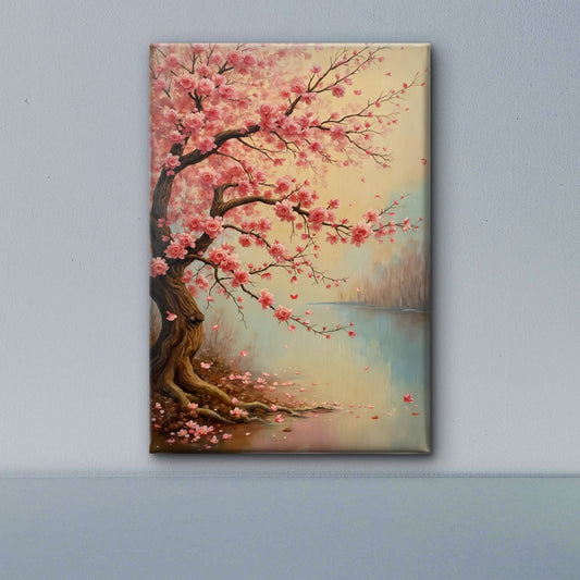 Blossoms on the Water's Premium Floral & Botanical-3D Textured Wall Art | UV Embossed Canvas Wall Frame for home decor and living room