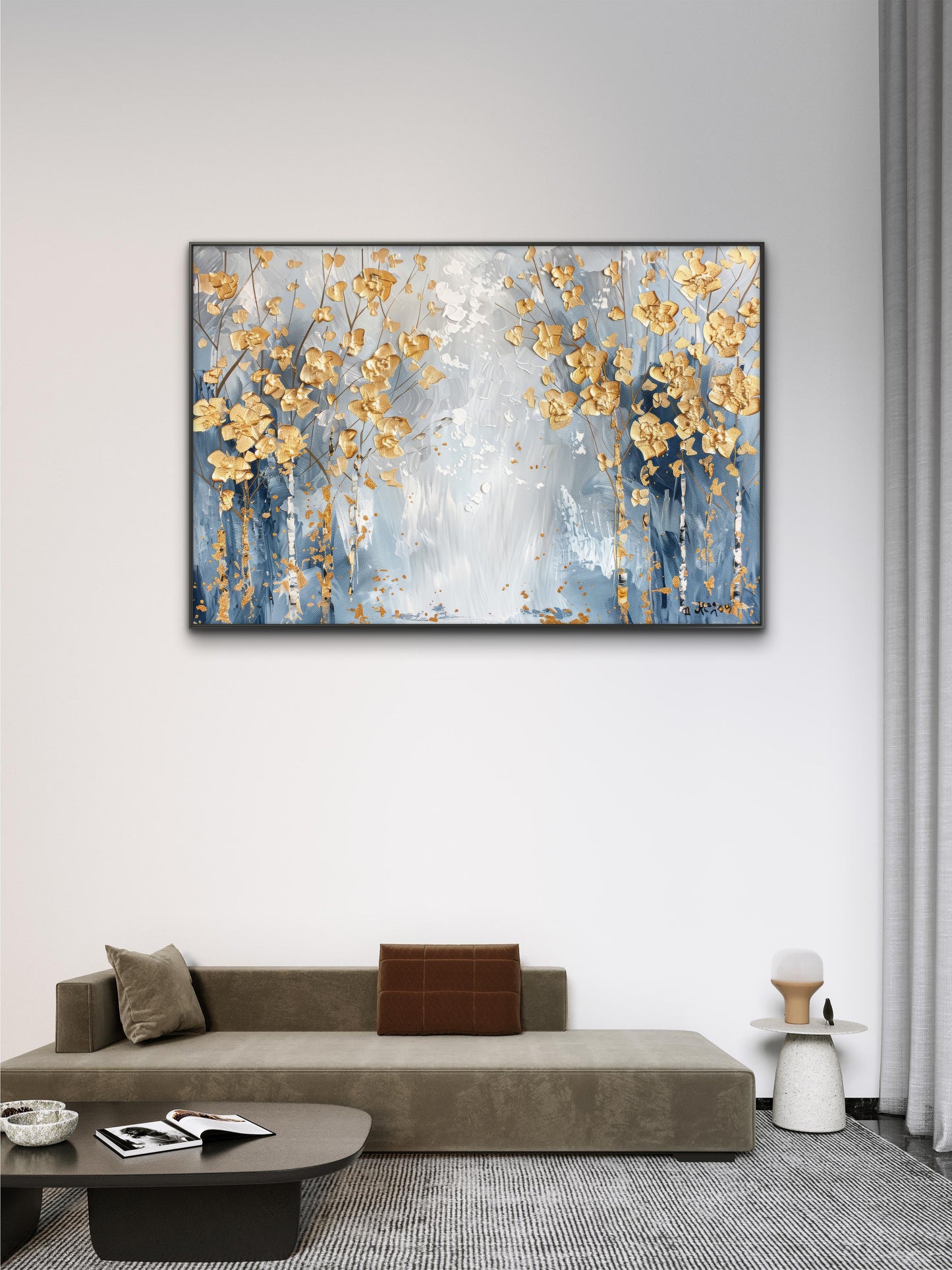 modern-abstract-FLower-Luxury-Floral & Botanical-3D Textured Wall Art | UV Embossed Canvas Wall Frame for Living room and bed room