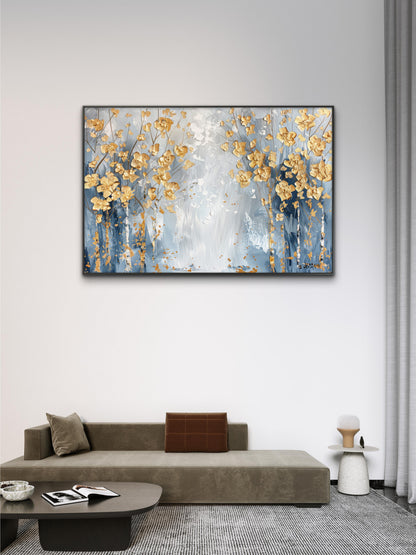 modern-abstract-FLower-Luxury-Floral & Botanical-3D Textured Wall Art | UV Embossed Canvas Wall Frame for Living room and bed room