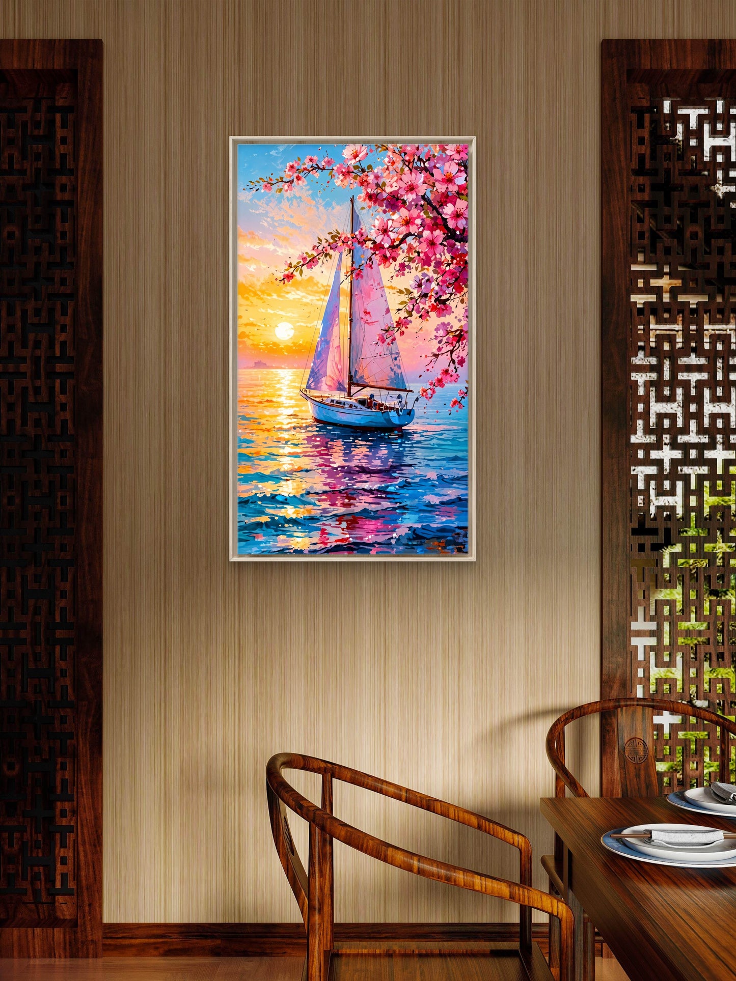 Serenade of the Sunset -Luxurious-Nature & Landscapes3D Textured Wall Art | UV Printed Embossed Canvas Wall Frame for Home Decor,living Room