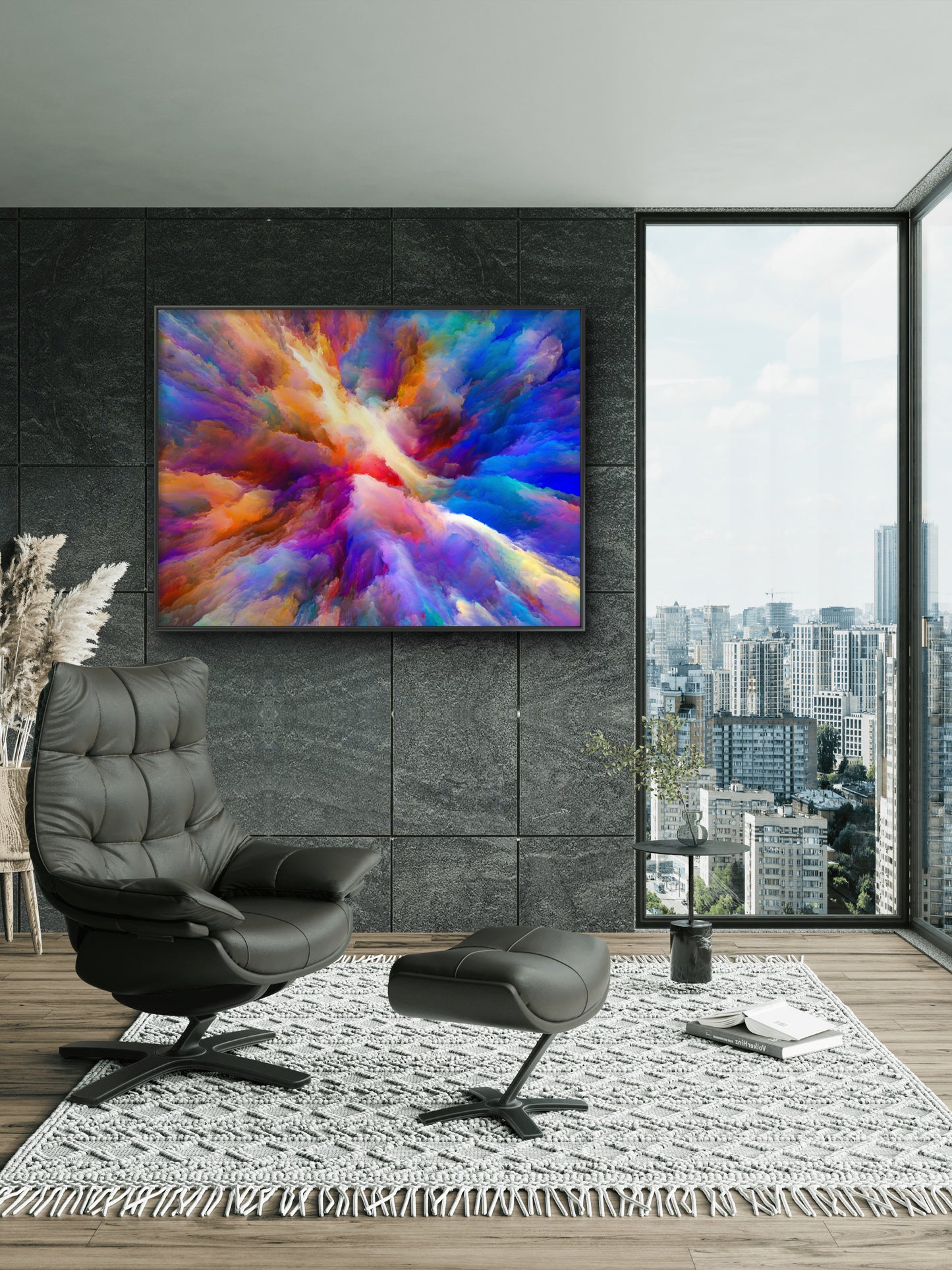 colour-Luxurious-Modern Art & Abstract| 3D Textured Wall Art | UV Printed Embossed Canvas Wall Frame for Office,Meditation Space