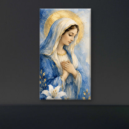 The Grace of Mother Mary-Luxurious-Gods and Divine Art 3D Textured Wall Art | UV Printed Embossed Canvas Wall Frame for Home Decor,living Room