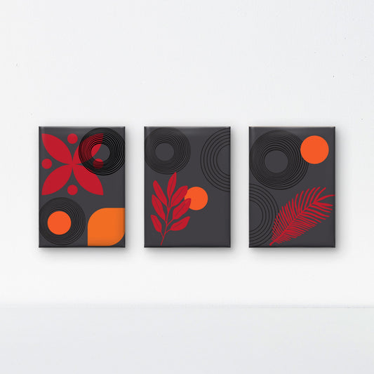 3 geometric look of natural elements-3D Textured Wall Art | UV Embossed Canvas Wall Frame for Home decor