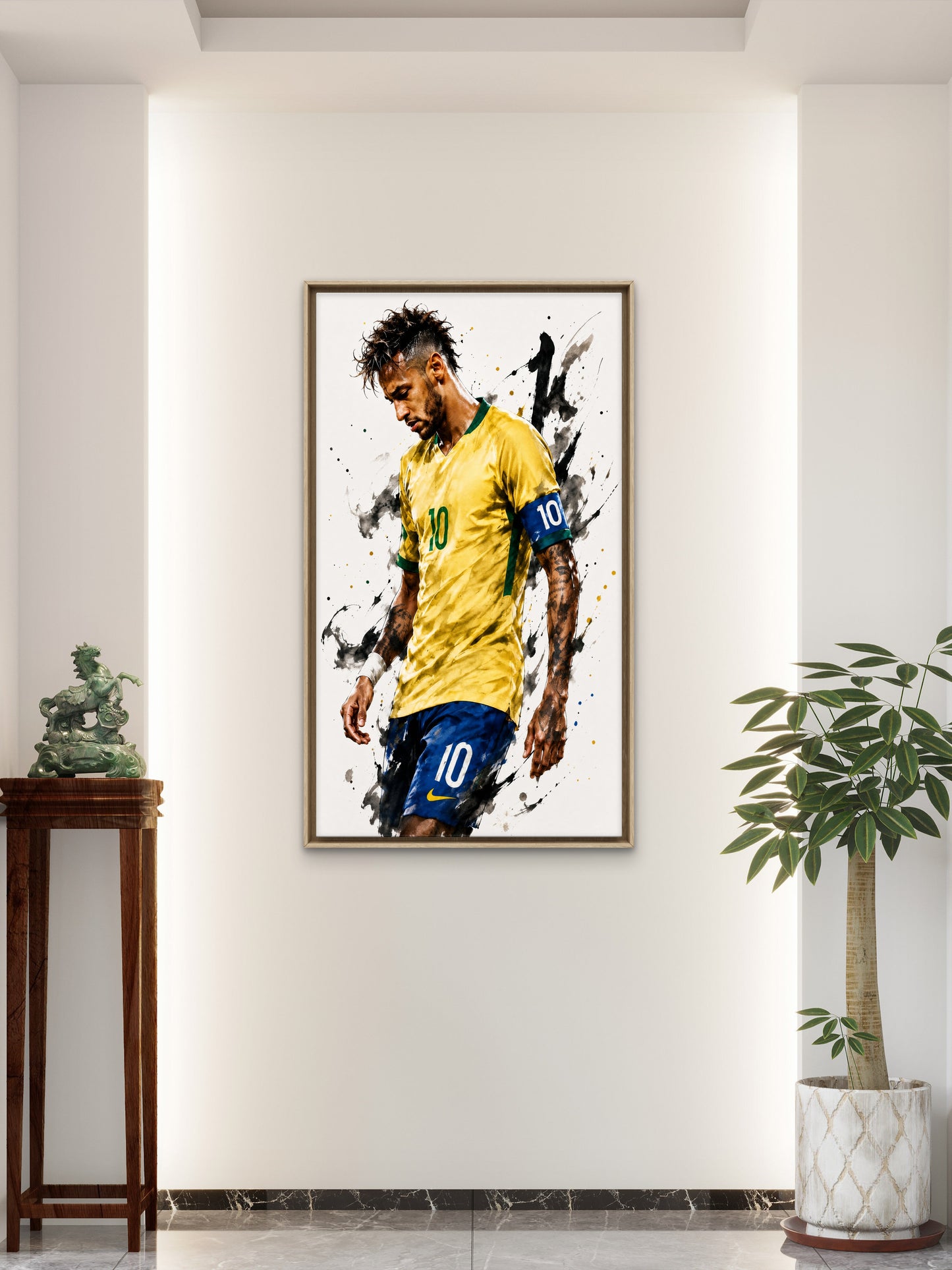 Fearless No. 10 Neymar Jr-Luxurious-Lifestyle & Hobbies 3D Textured Wall Art | UV Printed Embossed Canvas Wall Frame for Home Decor,living Room