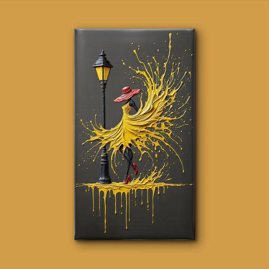 A-woman-with-black-legs-red-high-heels-Luxurious-Lifestyle & Hobbies-3D Textured Wall Art | UV Embossed Canvas Wall Frame for Home decor and living room