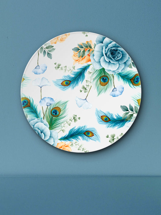 Boho Peacock Bloom-Luxurious | 3D Textured Wall Art | UV Printed Embossed Canvas Wall Frame for living room