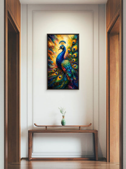 Feathers of Glory-Luxurious-Wildlife & Animals 3D Textured Wall Art | UV Printed Embossed Canvas Wall Frame for Home Decor,living Room