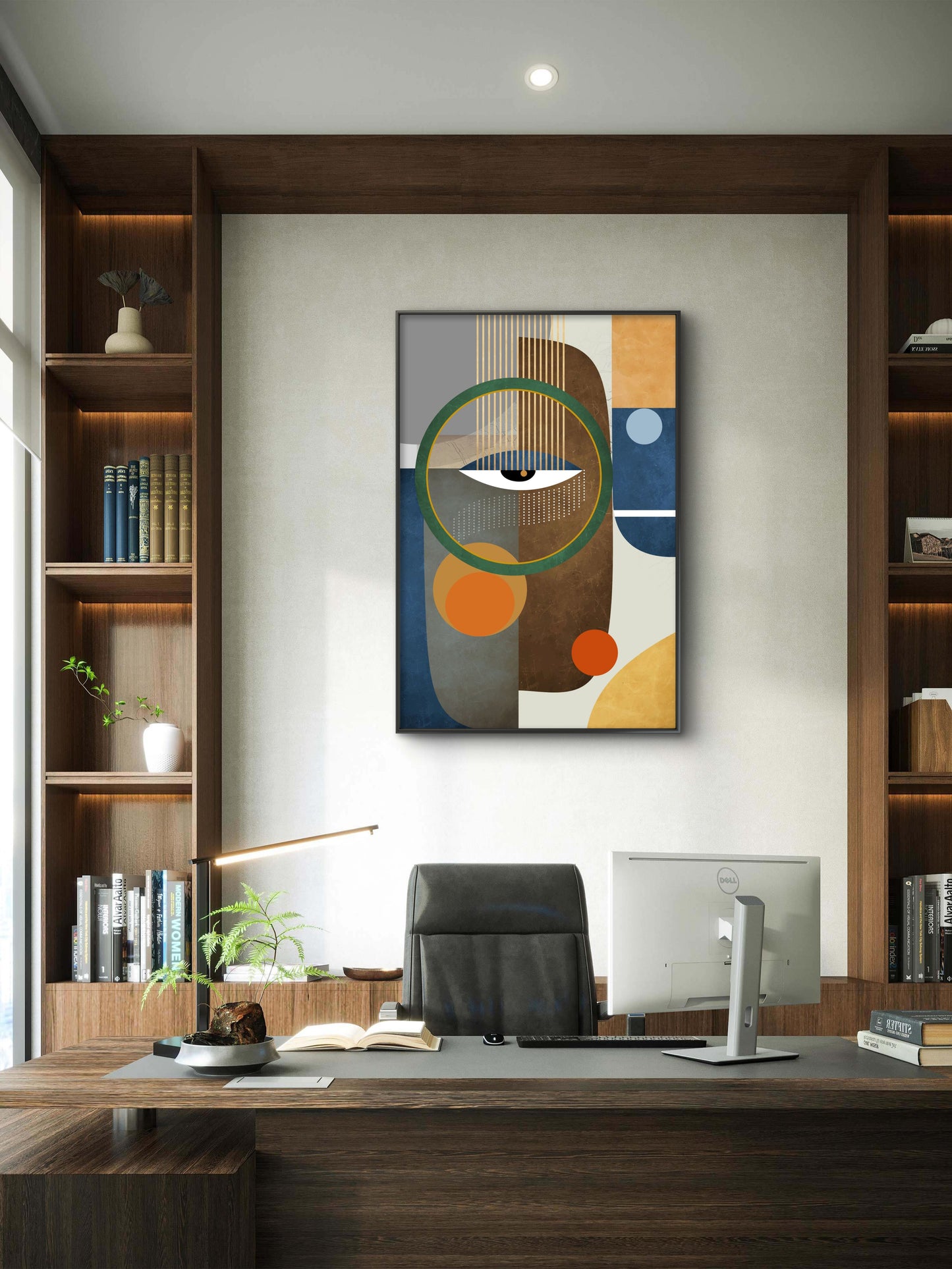 modern-abstract-geometry-Luxurious-Modern Art & Abstract| 3D Textured Wall Art | UV Printed Embossed Canvas Wall Frame for Office,Meditation Space