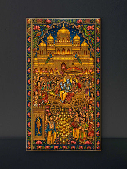 Divine Return and Celebration-Luxurious-Gods and Divine Art 3D Textured Wall Art | UV Printed Embossed Canvas Wall Frame for Home Decor,living Room